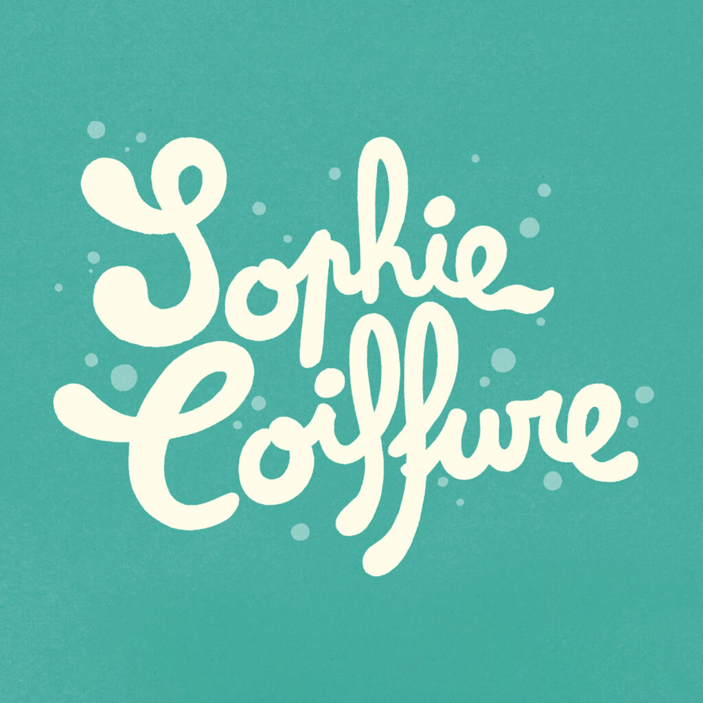 Lettrage de l’album “Sophie Coiffure” par Perceval Barrier
