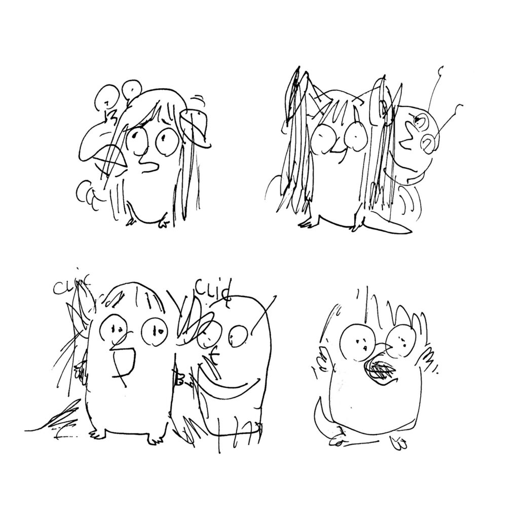 Croquis pour l’album “Sophie Coiffure” par Perceval Barrier