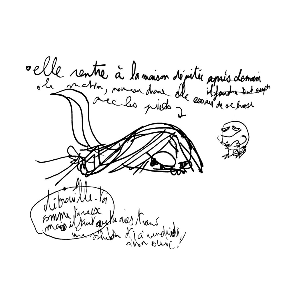 Croquis pour l’album “Sophie Coiffure” par Perceval Barrier